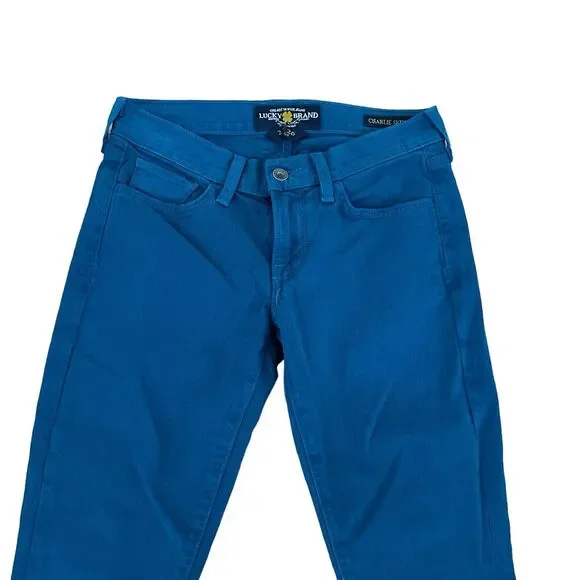 Lucky Brand Women’s Charlie Skinny Ankle Jeans Green Size 2/26 - Picture 2 of 9